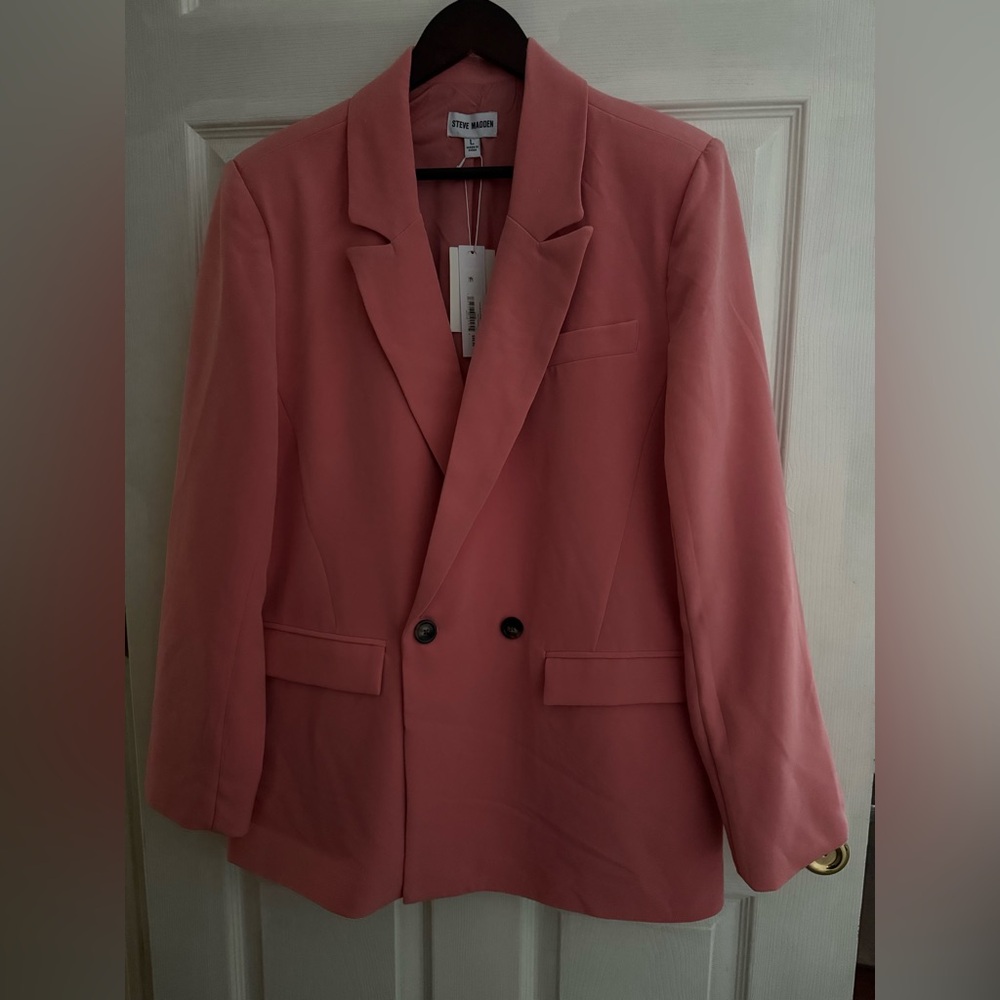NWT Steve Madden double breasted salmon colored blazer
